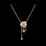 Elegant Pearl Camellia Necklace - N013