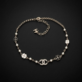Camellia Chain Semi Choker Necklace - N015