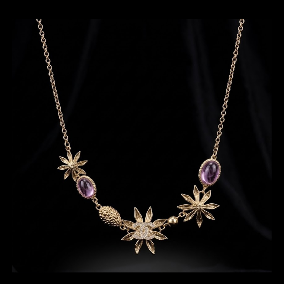 Elegant Floral Necklace - N017