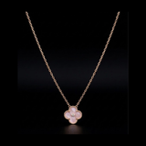 Rosegold Pink Clover Necklace - N018