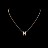 White Mini H Letter Necklace - N021