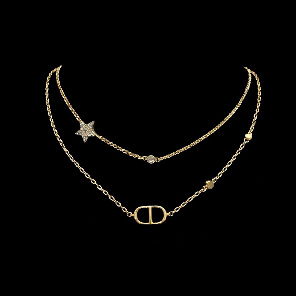 CD Double Chain Layered Necklace - N025
