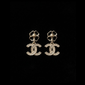 Camellia Black CC Stud Earrings - E029