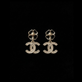 Camellia Black CC Stud Earrings - E029