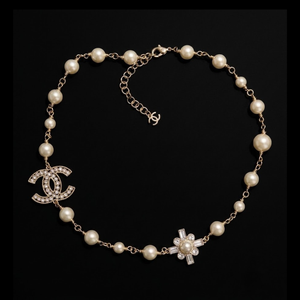 CC Pearl Charm Semi Choker Necklace - N029