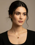 Double Red Heart Pendant Necklace - N003
