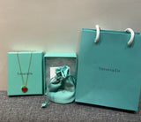 Double Pink Heart Pendant Necklace - N026