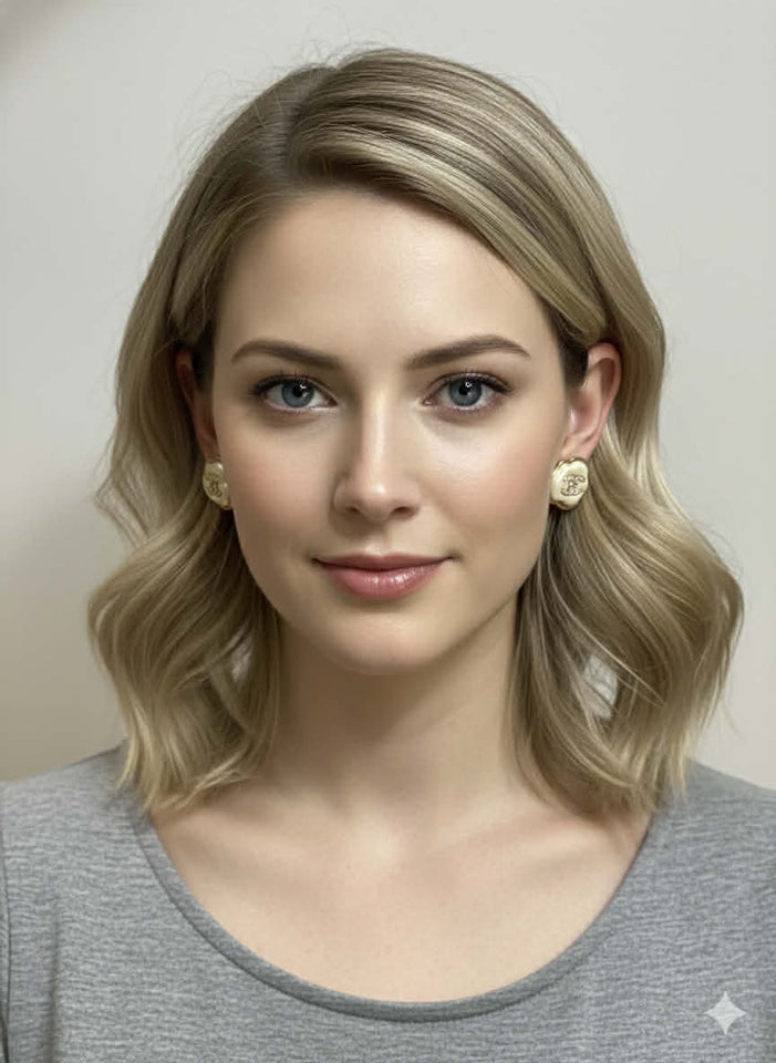 Camellia Pearl Stud Earrings - E003